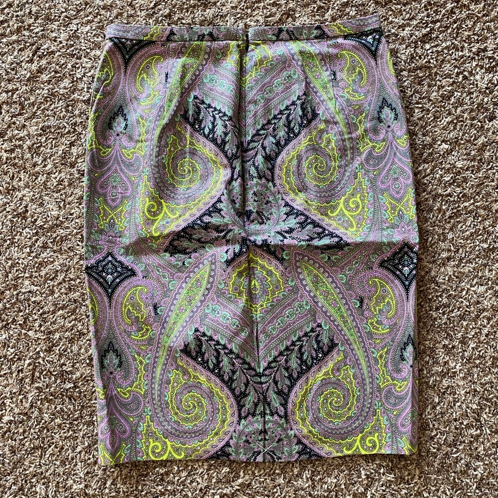 J. Crew Paisley Pencil Skirt